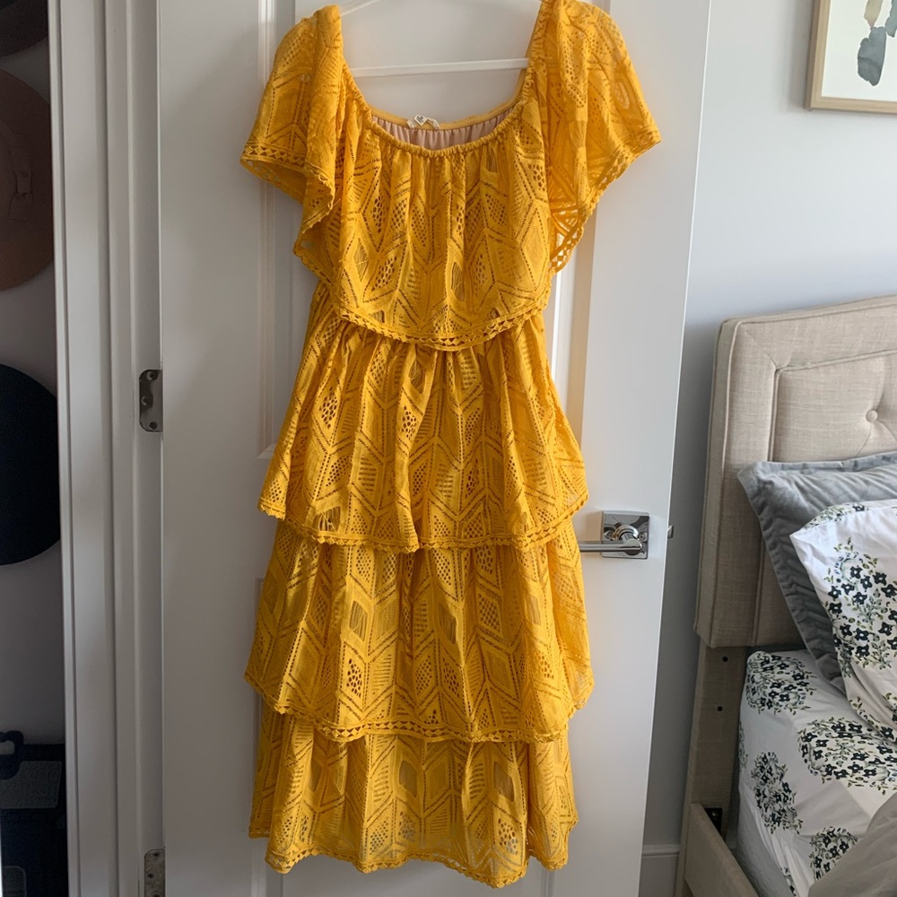 Vici off the shoulder midi dress
